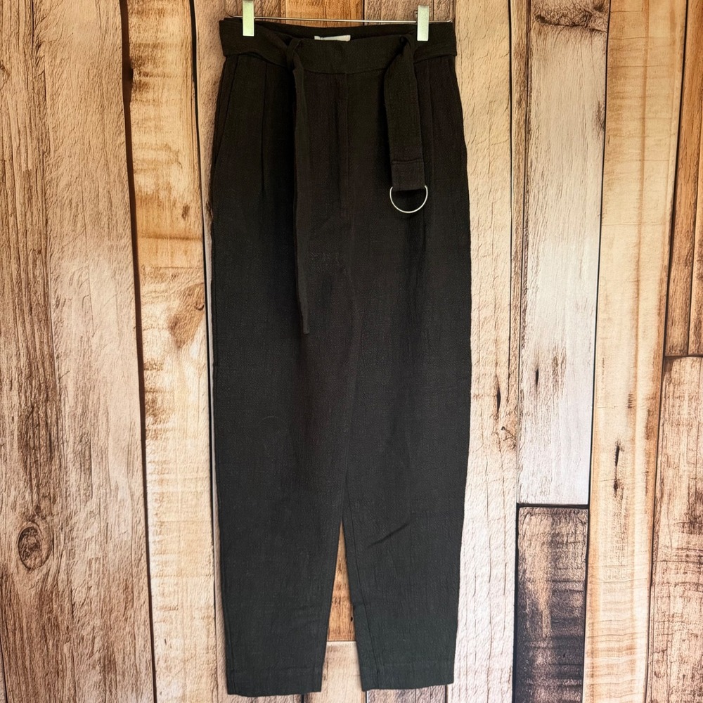 & Other Stories Pants Belted Trousers Capsule High‎ Waist Minimalist Work Size 2